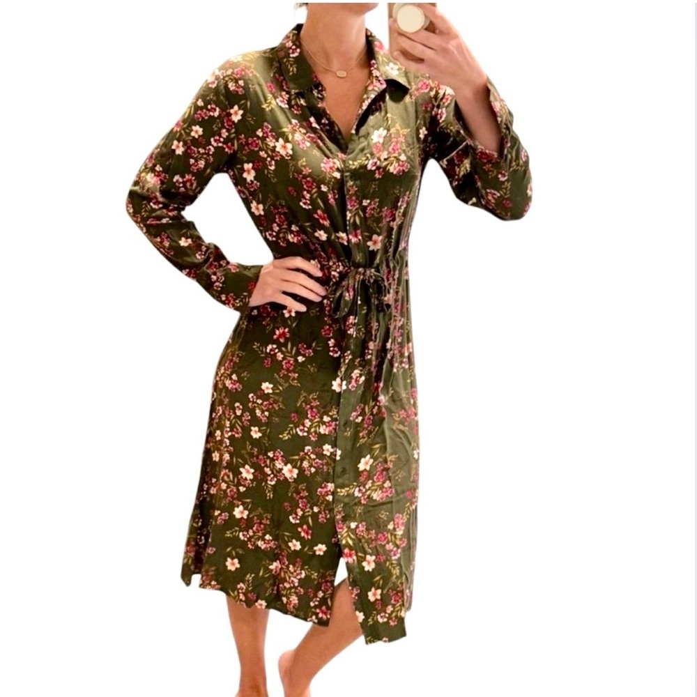 BP Floral Olive Midi Dress
